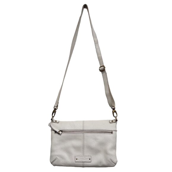 Lucky Brand Creamy White Real Leather Foldover Option Shoulder Crossbody Bag - Picture 1 of 11
